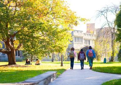 Students Walking in the Fall